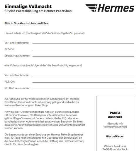 hermes vollmacht selbst schreiben|hermes vollmacht formular.